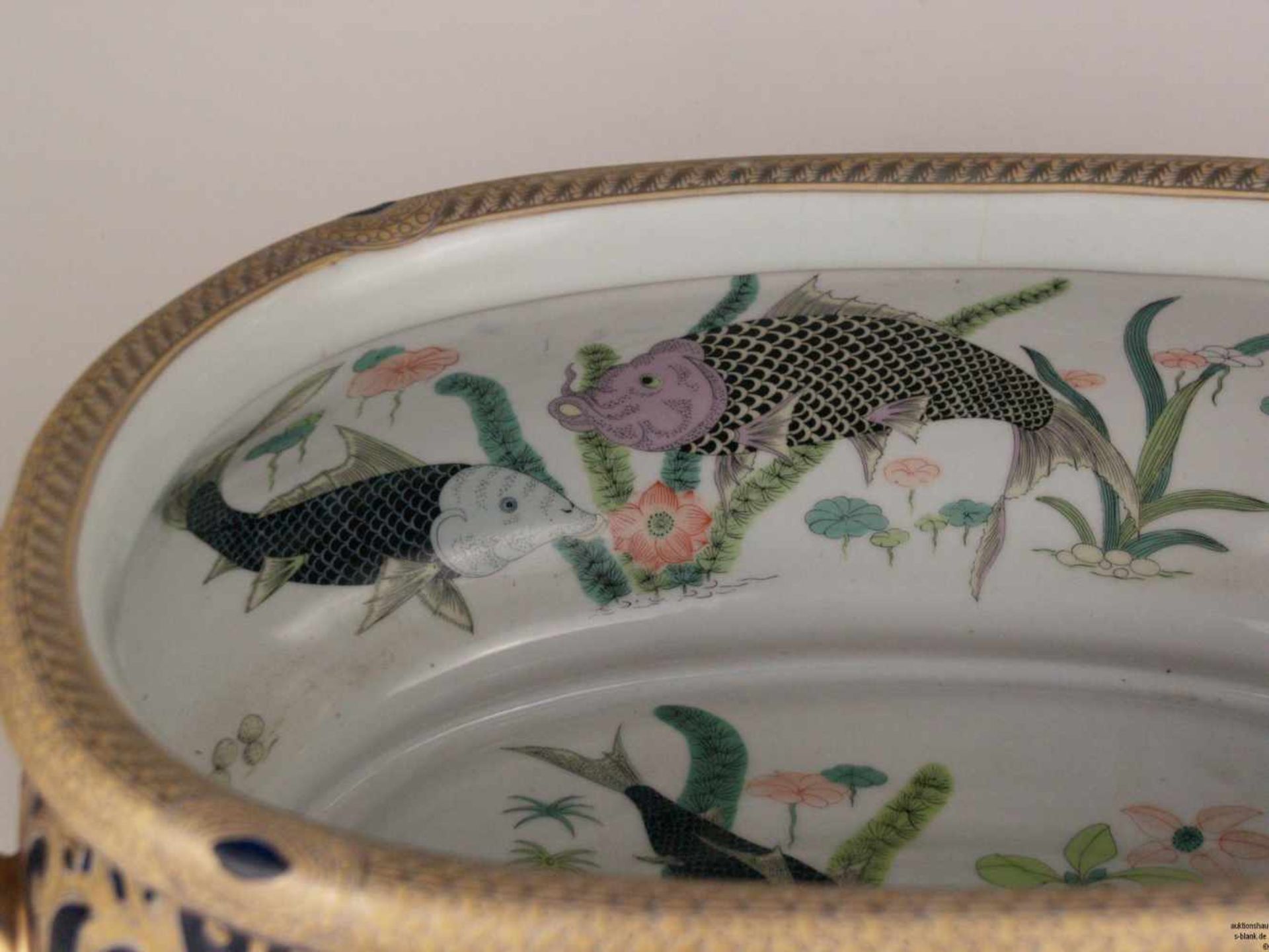 Fischbowl/Terrine - Porzellan,massiv, China 20.Jh., Exportware für europäische - Bild 4 aus 8