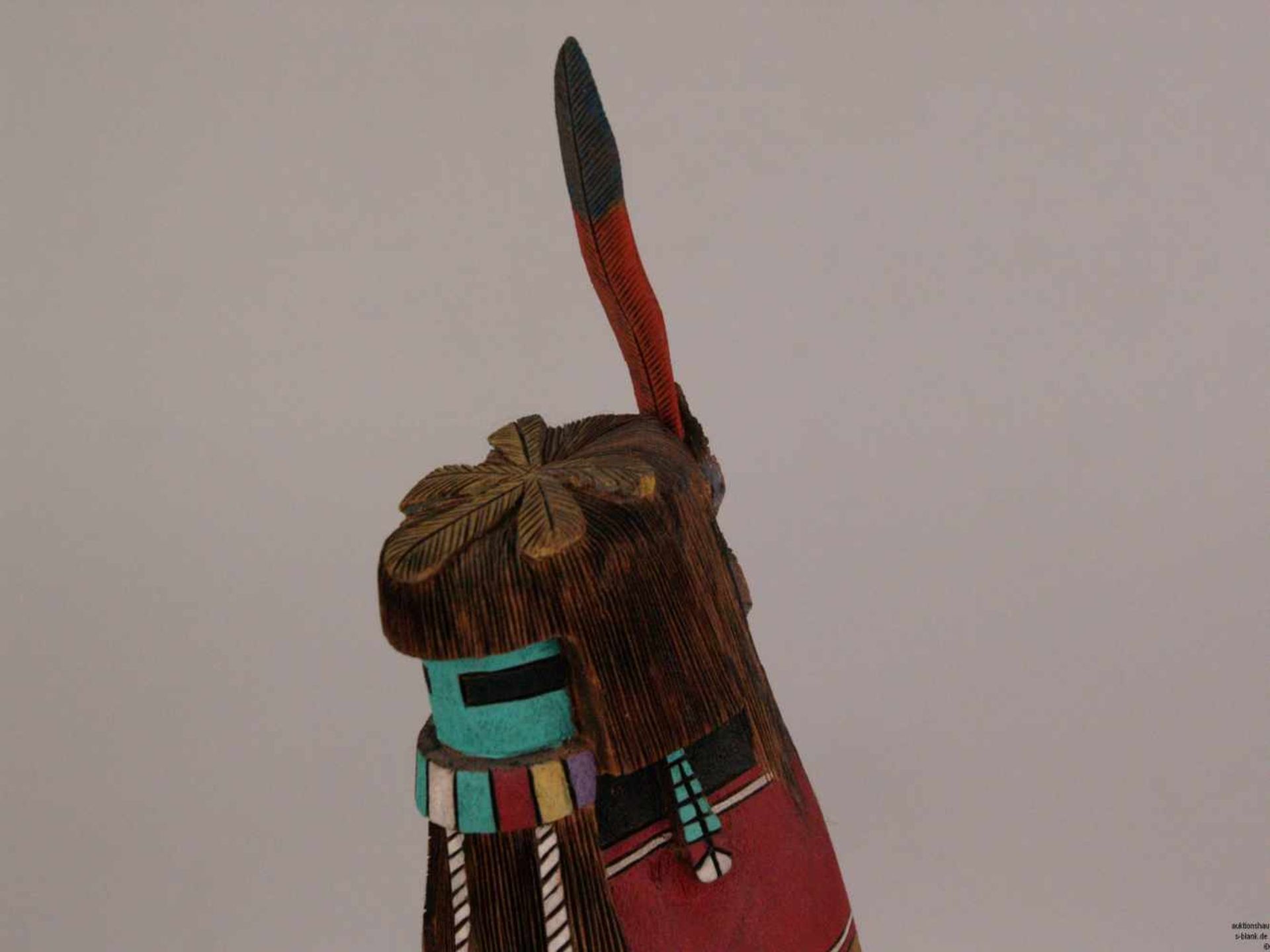 Hopi Kachina-Holzfigur - "Blackbeard Longhair Kachina", indianische Volkskunst, USA, auf - Bild 4 aus 11