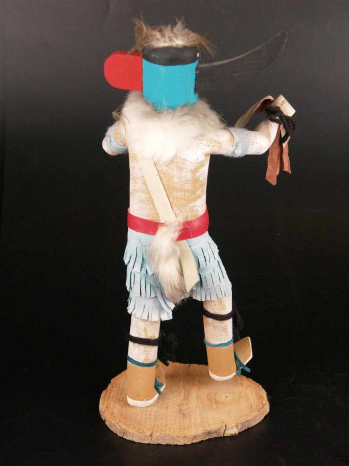 Hopi Kachina-Holzfigur - "Longhorn Kachina", indianische Volkskunst, USA, auf flacher - Bild 2 aus 10