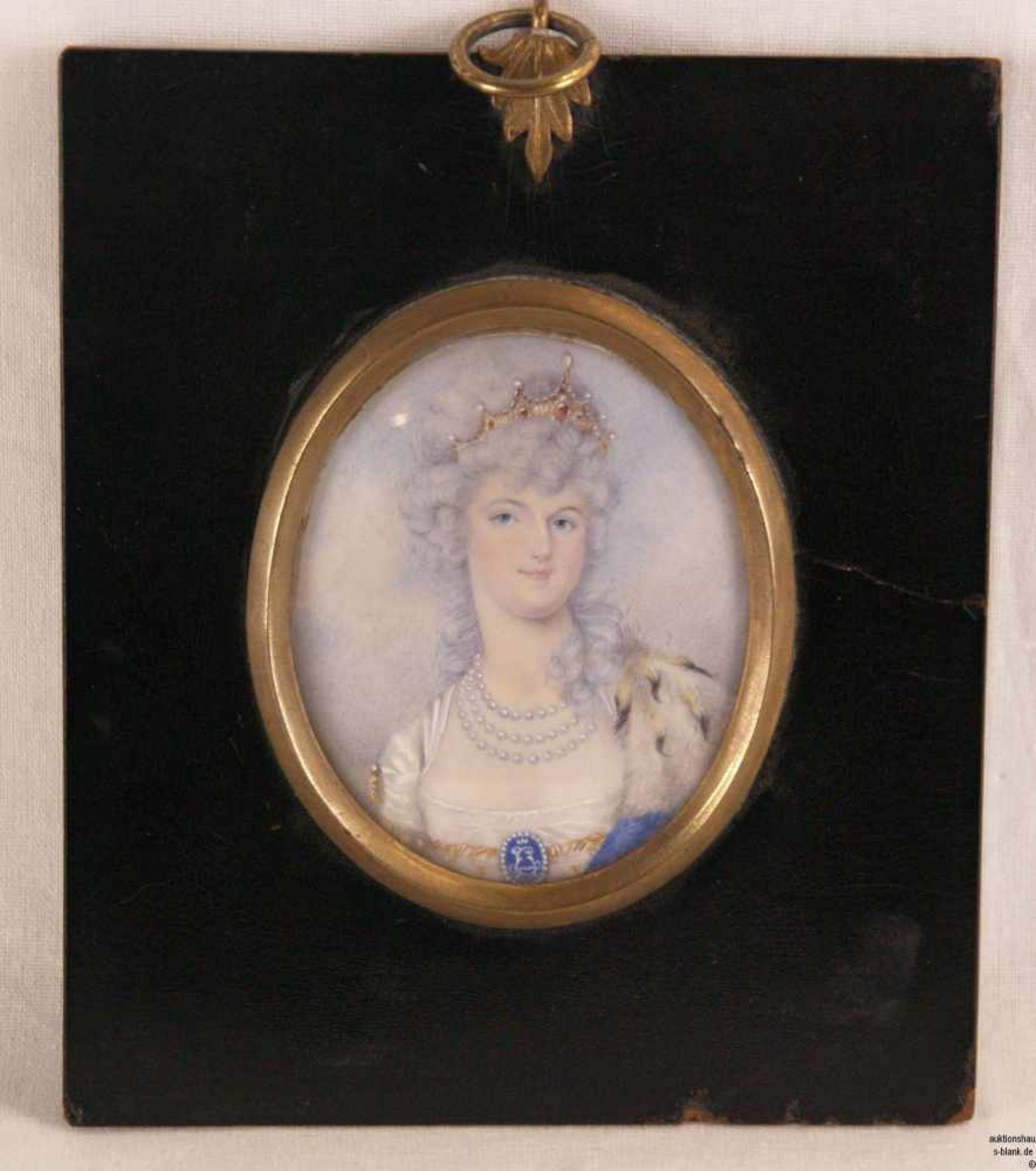 Elfenbein-Miniaturbild - Porträt der Königin Marie Antoinette (1755-1793), feine polychrome