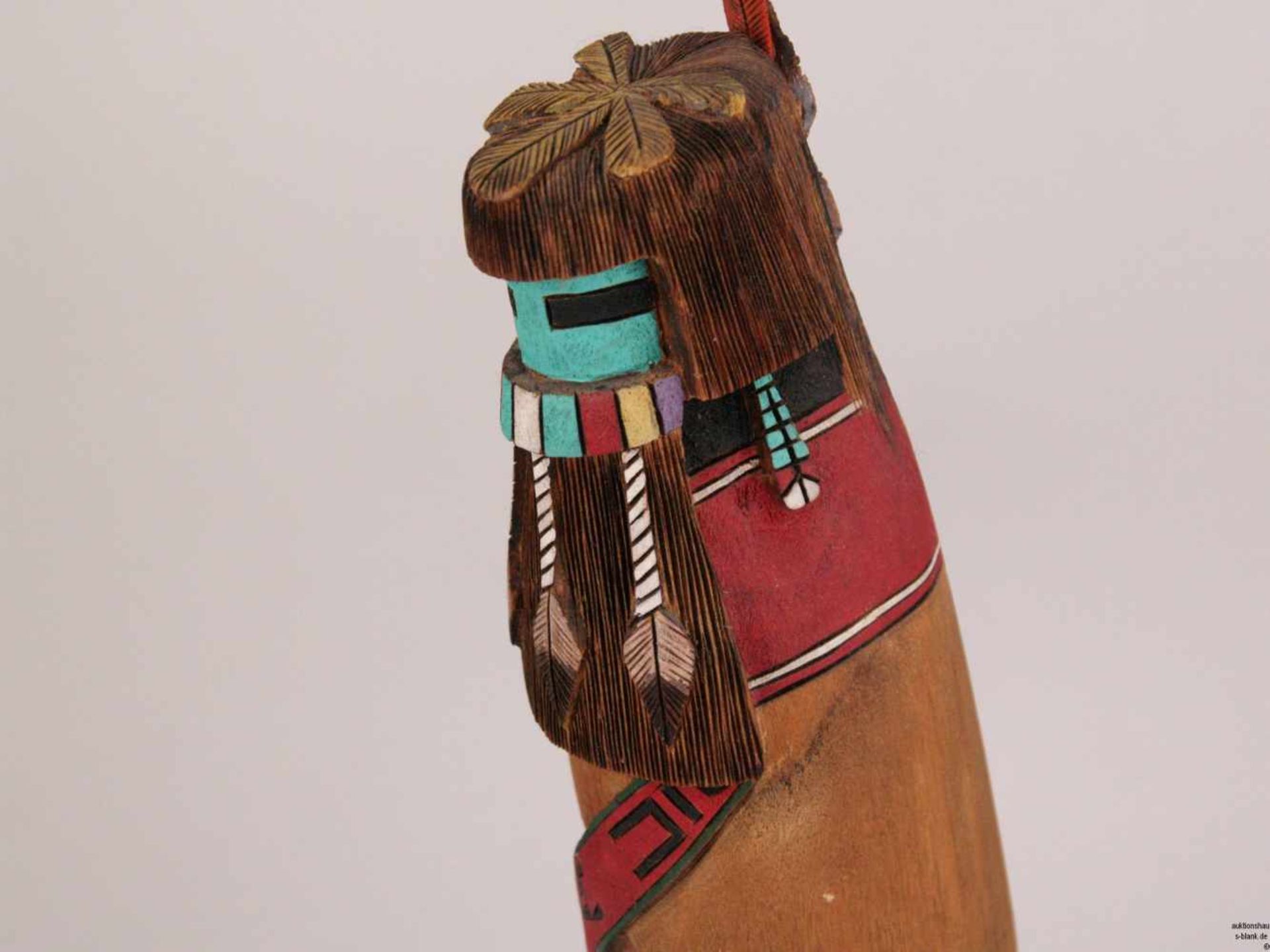Hopi Kachina-Holzfigur - "Blackbeard Longhair Kachina", indianische Volkskunst, USA, auf - Bild 5 aus 11