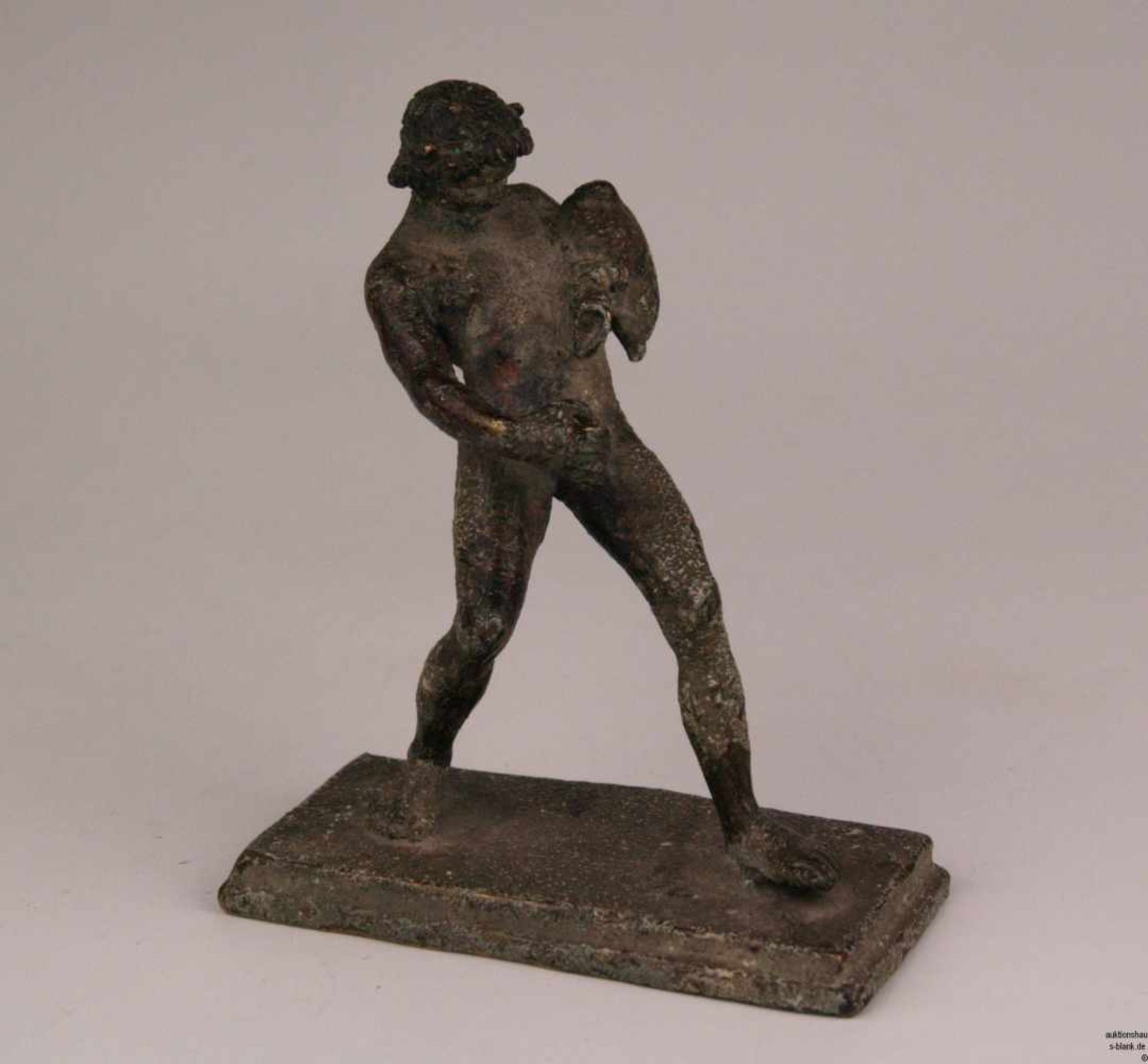 Bronzefigur "Trunkener Satyr" - Bronze, patiniert, Replik einer römischen in Herculaneum