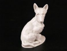 Porzellanfigur Terrier - Rosenthal, Bavaria, Weißporzellan, glasiert, naturalistische Darstellung