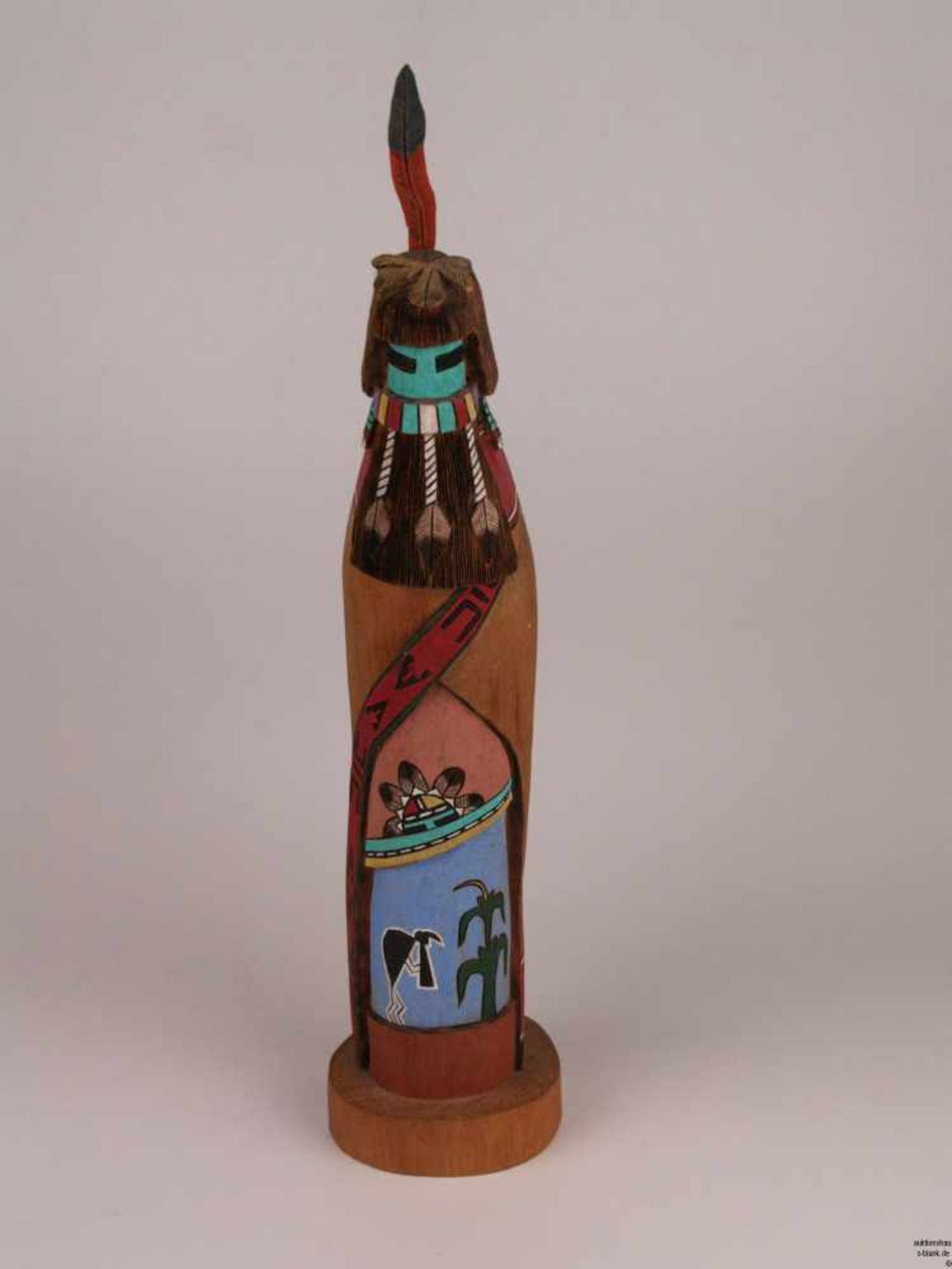 Hopi Kachina-Holzfigur - "Blackbeard Longhair Kachina", indianische Volkskunst, USA, auf
