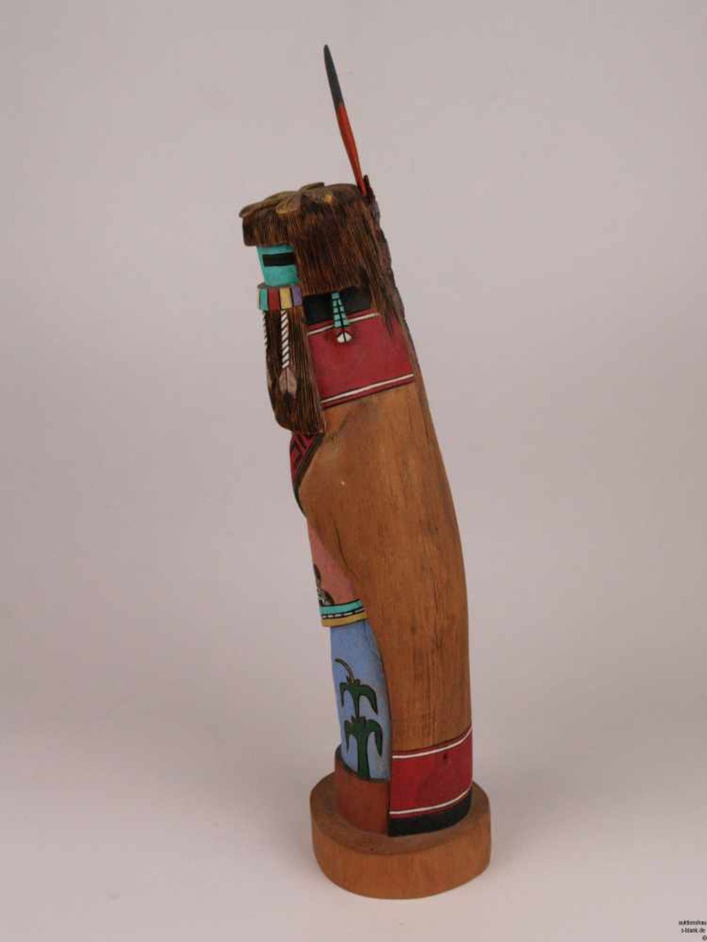 Hopi Kachina-Holzfigur - "Blackbeard Longhair Kachina", indianische Volkskunst, USA, auf - Bild 2 aus 11