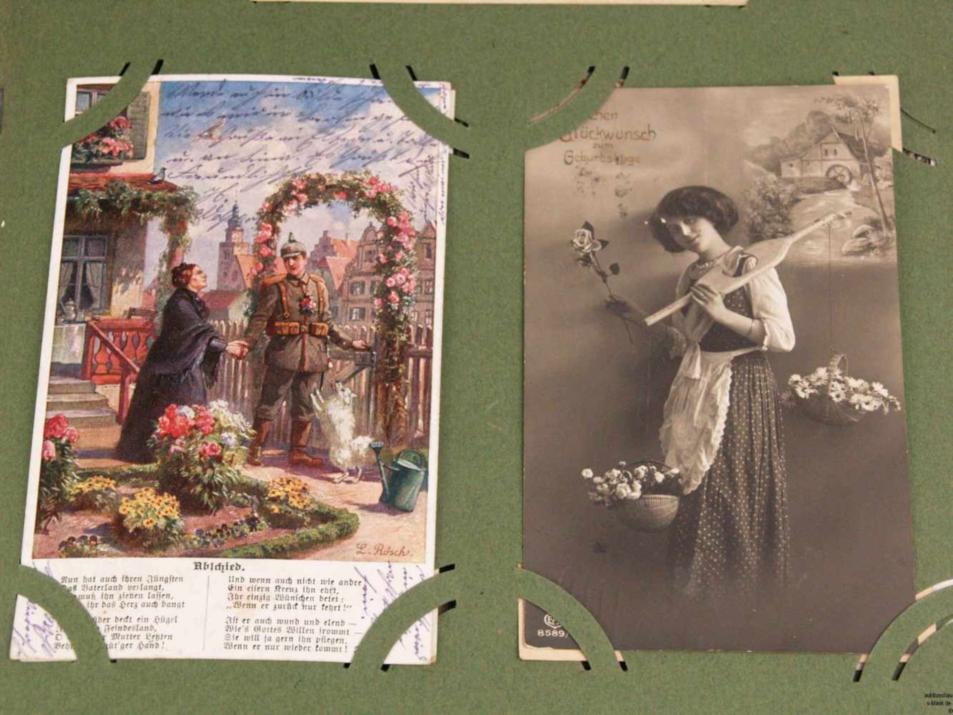 Postkartenalbum 1.WK - mit Postkarten und Fotos aus dem Nachlass einer Familie aus Württemberg, ca. - Bild 7 aus 7