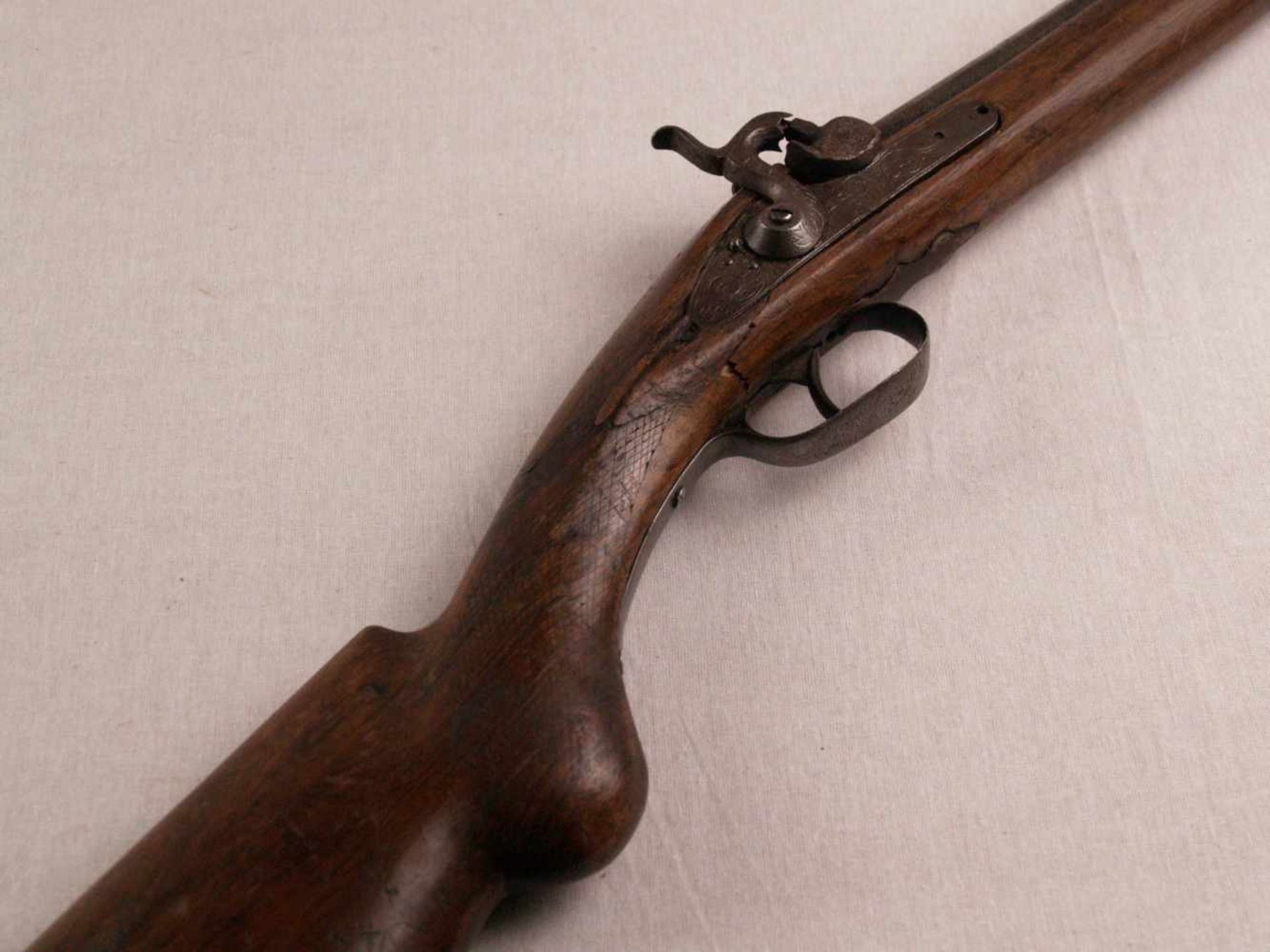 Altes Gewehr - Vorderlader mit Perkussionsschloss, um 1870, Vorderlader mit Perkussionsschloss aus - Bild 3 aus 9