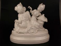 Große Figurengruppe "Türkenpaar" - Schwarzburger Werkstätten für Porzellankunst, Unterweißbach,