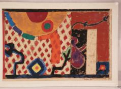Kerkovius, Ida (Riga 1879 - 1970 Stuttgart) - O.T./Abstrakte figürliche Komposition, Farbserigrafie,