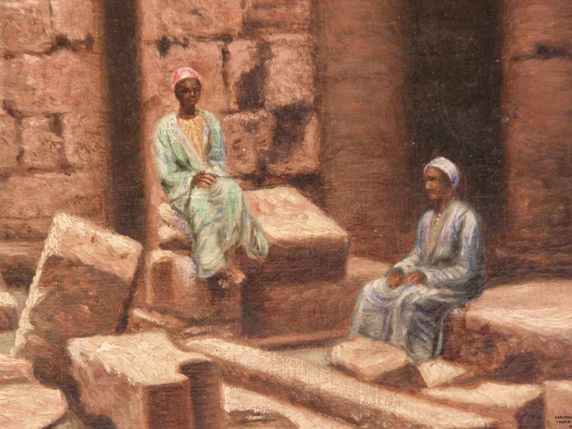 Chimchidian, Ovaneff -armenischer Maler,19./20.Jh.- Das Innere des Isis-Tempels von Philae mit - Image 2 of 10