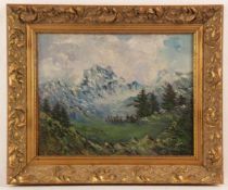 Heitmann, Günther (*1924 Bremen) - Blick auf Korsikas Berge, Öl auf Hartfaser, verso beschriftet,