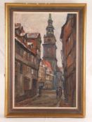 Dieckmann, Georg (1863 Hannover - 1947 Aurich) - Alt-Hannover-Straßenszene: Die Aegidienkirche