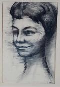 Loew, Peter (1931-2012) - Mädchenporträt, Mischtechnik auf Papier, unten rechst signiert,