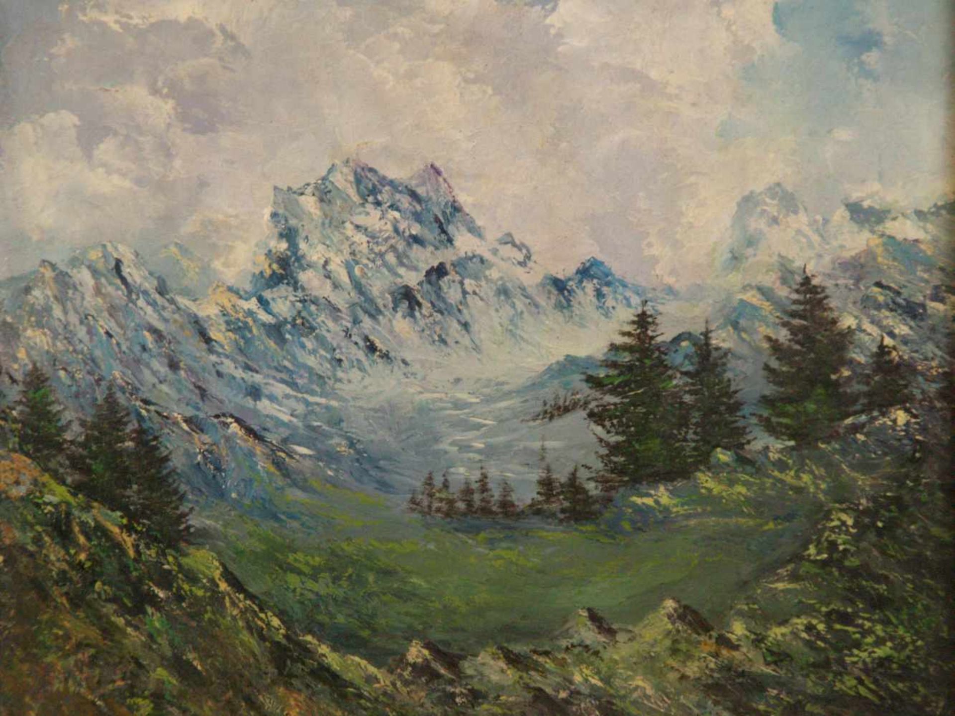 Heitmann, Günther (*1924 Bremen) - Blick auf Korsikas Berge, Öl auf Hartfaser, verso beschriftet, - Bild 2 aus 5