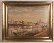 Berten,J. - Blick über den Main auf Frankfurt,Aquarell auf Papier, rechts unten signiert und datiert