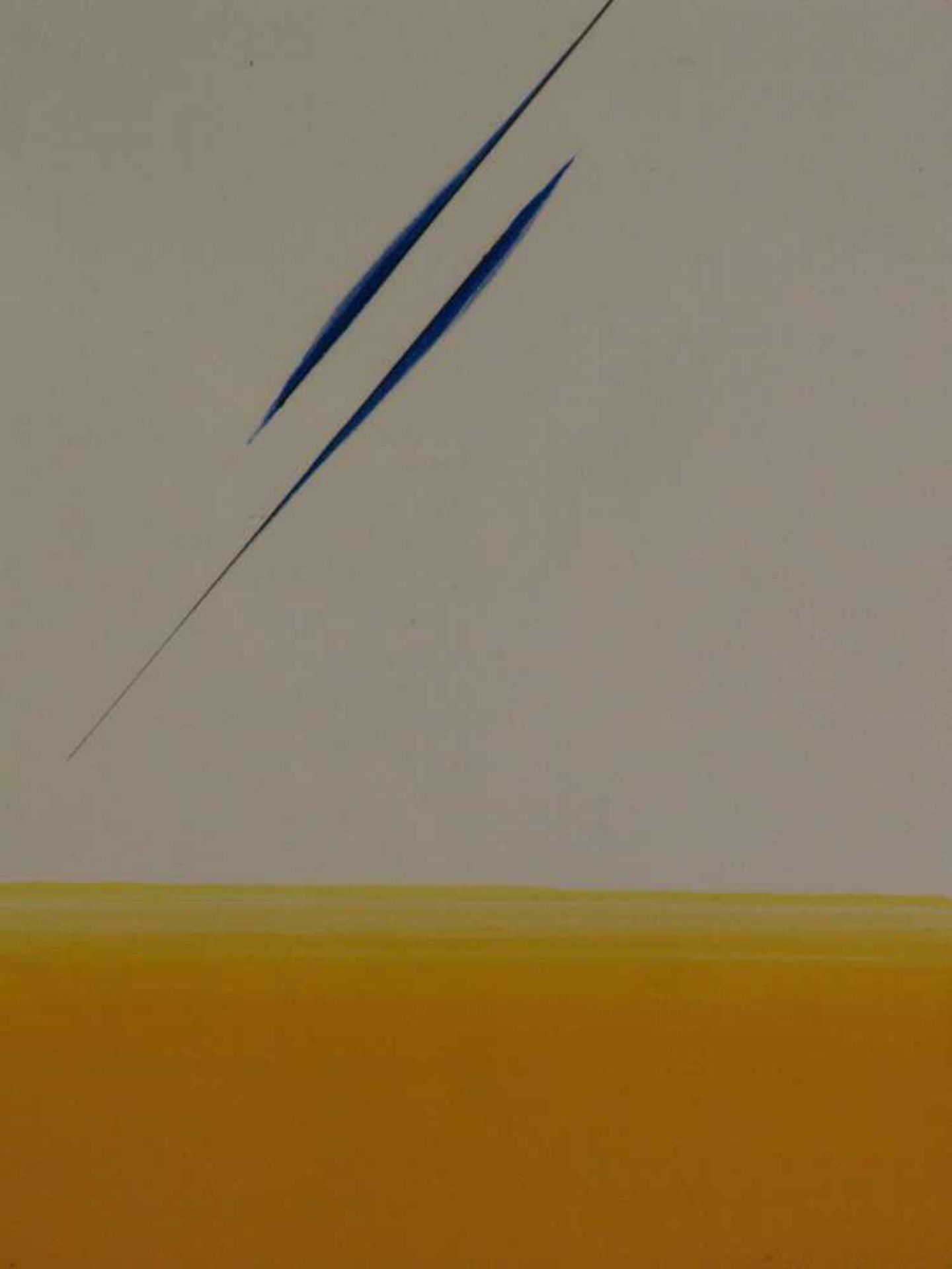 Loew, Peter (1931-2012) - Abstraktion in Orange und Blau, Mischtechnik auf Papier, unten rechts - Image 2 of 3
