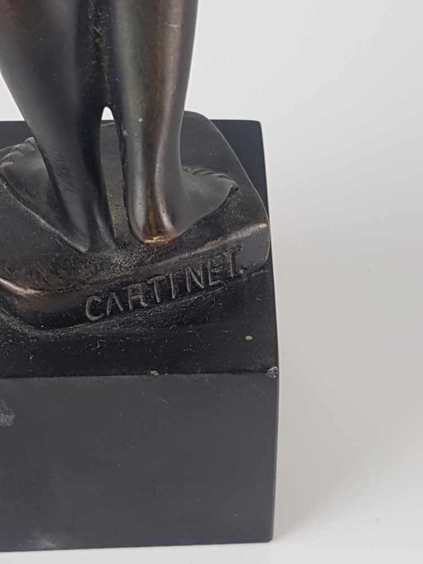 Figur "Klagende Venus" - Metall, bronziert, auf der Plinthe bez. 'CARTINET' (franz. Bildhauer des - Bild 5 aus 7