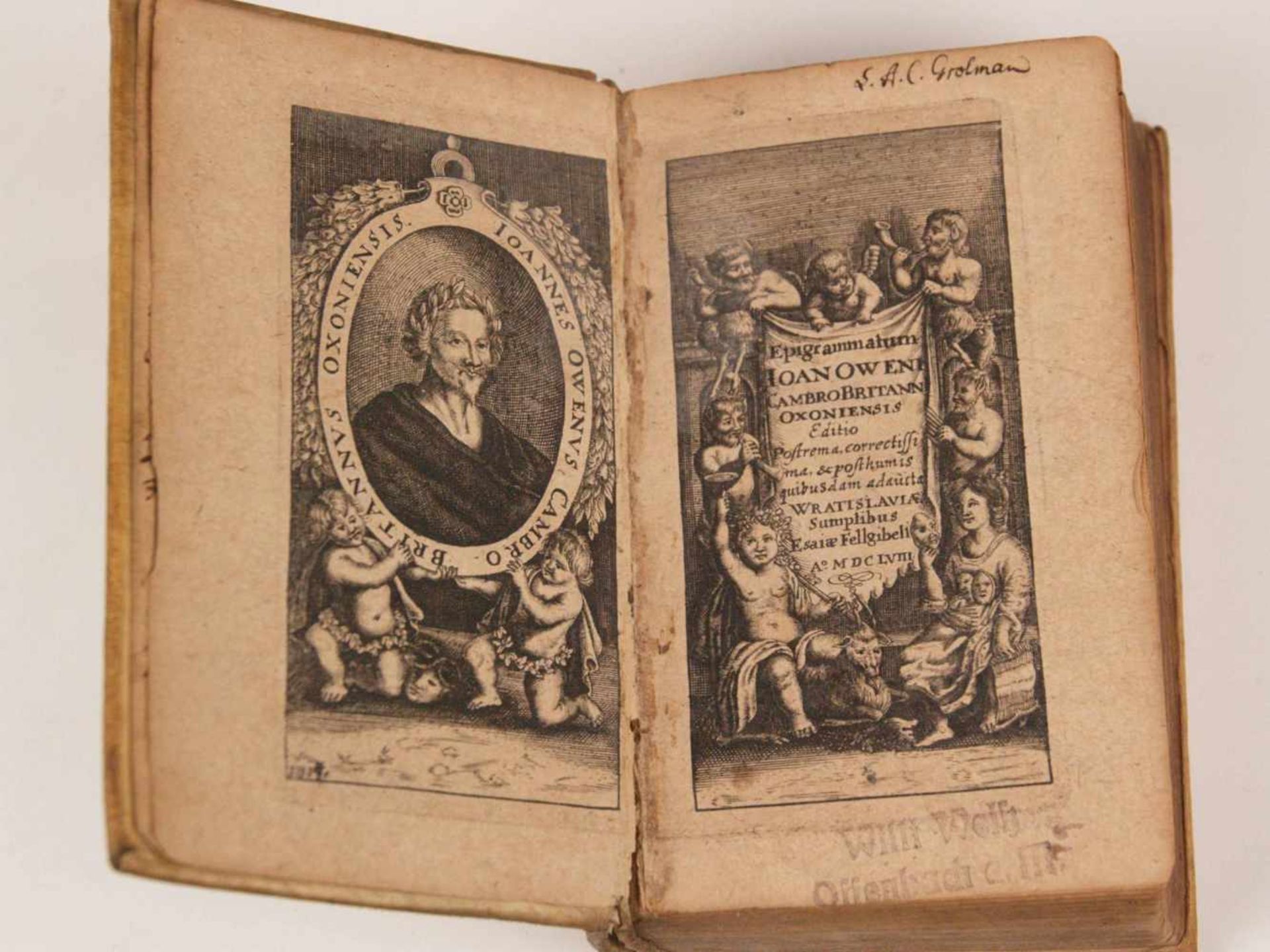 Owen, John (1560 - 1622, walisischer Schriftsteller) - "Epigrammatum Ioan Oweni Cambro-Britann- - Bild 2 aus 7