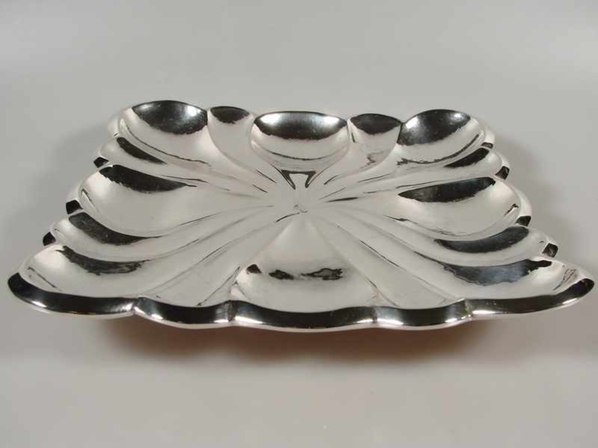 Art-Déco Silberschale - Ungarn, um 1930, 800er Silber, Dianakopfpunze 3 / HE / B gepunzt, - Bild 3 aus 11
