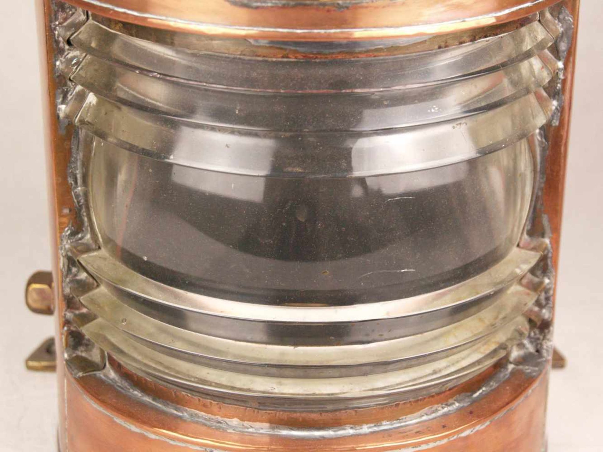 Schiffslaterne "STERN", Nr. '0061ELS', Kupfer/Messing, viertelkreisförmig, Glaszylinder, H.ca. - Bild 4 aus 9