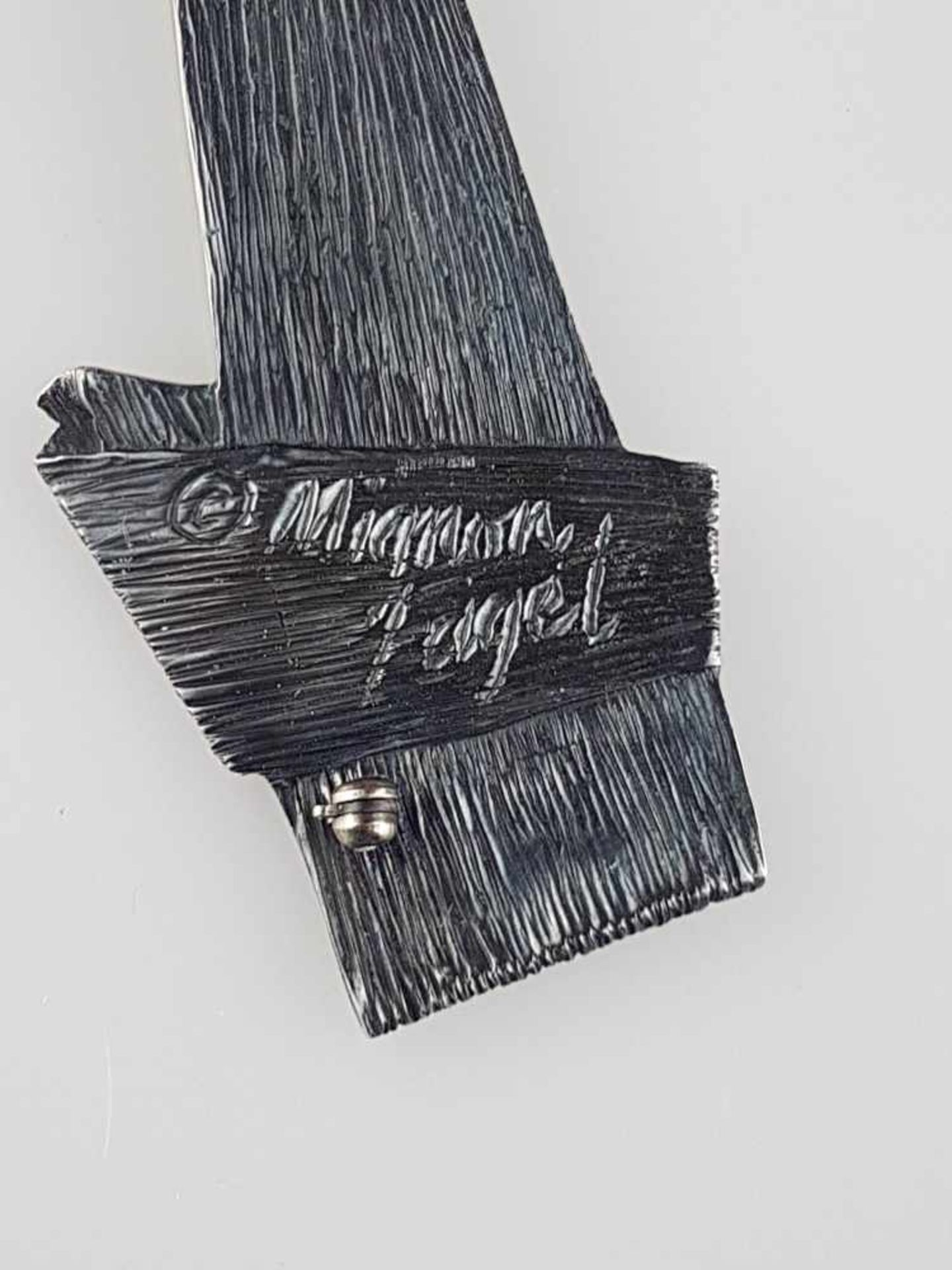 Designbrosche - Mignon Faget,Silber, ca.8,7x3cm, unterseitig Marke,Gew.ca.22,5g - Bild 4 aus 5