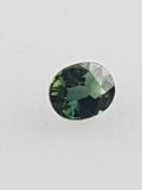 Grüner Saphir - einzelner Saphir von satter grüner Farbe im Ovalschliff, transparent, ca.2,78ct.,