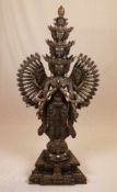 Tausendarmiger Avalokiteshvara (Sahasra-Bhuja-Avalokiteshvara) - Bronze, Nepal/Tibet, frühes 20.