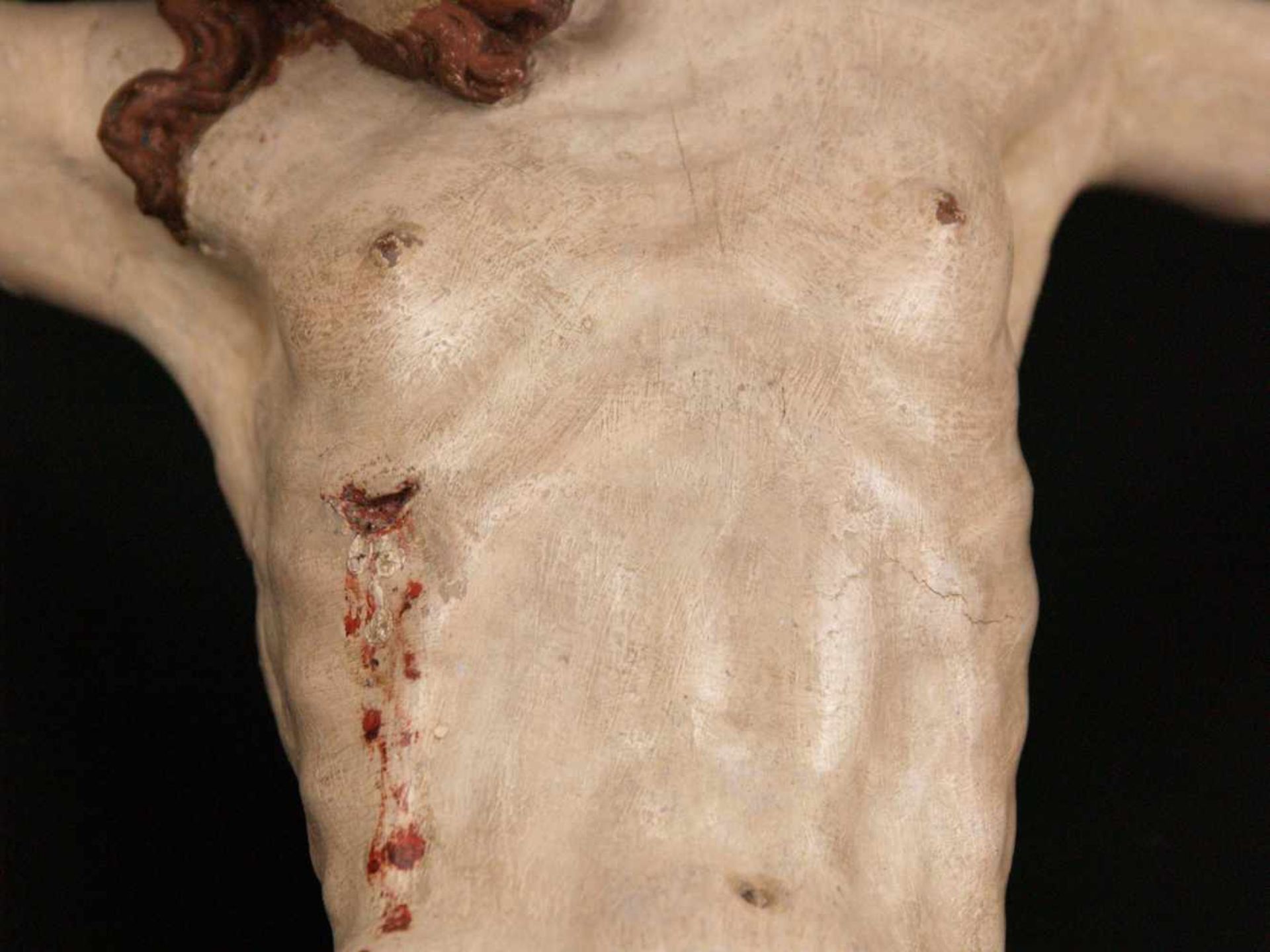 2x Korpus Christi - 1x Holz geschnitzt und überfasst, ganzfigurige Darstellung Christi mit - Image 10 of 12
