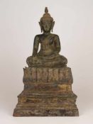 Buddha Maravijaya - wohl Laos, 18.-19.Jh.,vollplastische Darstellung des Buddha Shakyamuni, der in