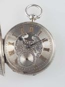 Silbertaschenuhr - hochfeine, englische Taschenuhr, Forrest London, um 1890, dekoratives