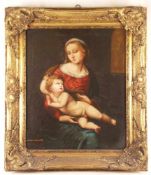 Kopist - "Madonna mit Kind (Madonna Bridgewater)", Öl auf Leinwand, Kopie nach Raffael (1483 -