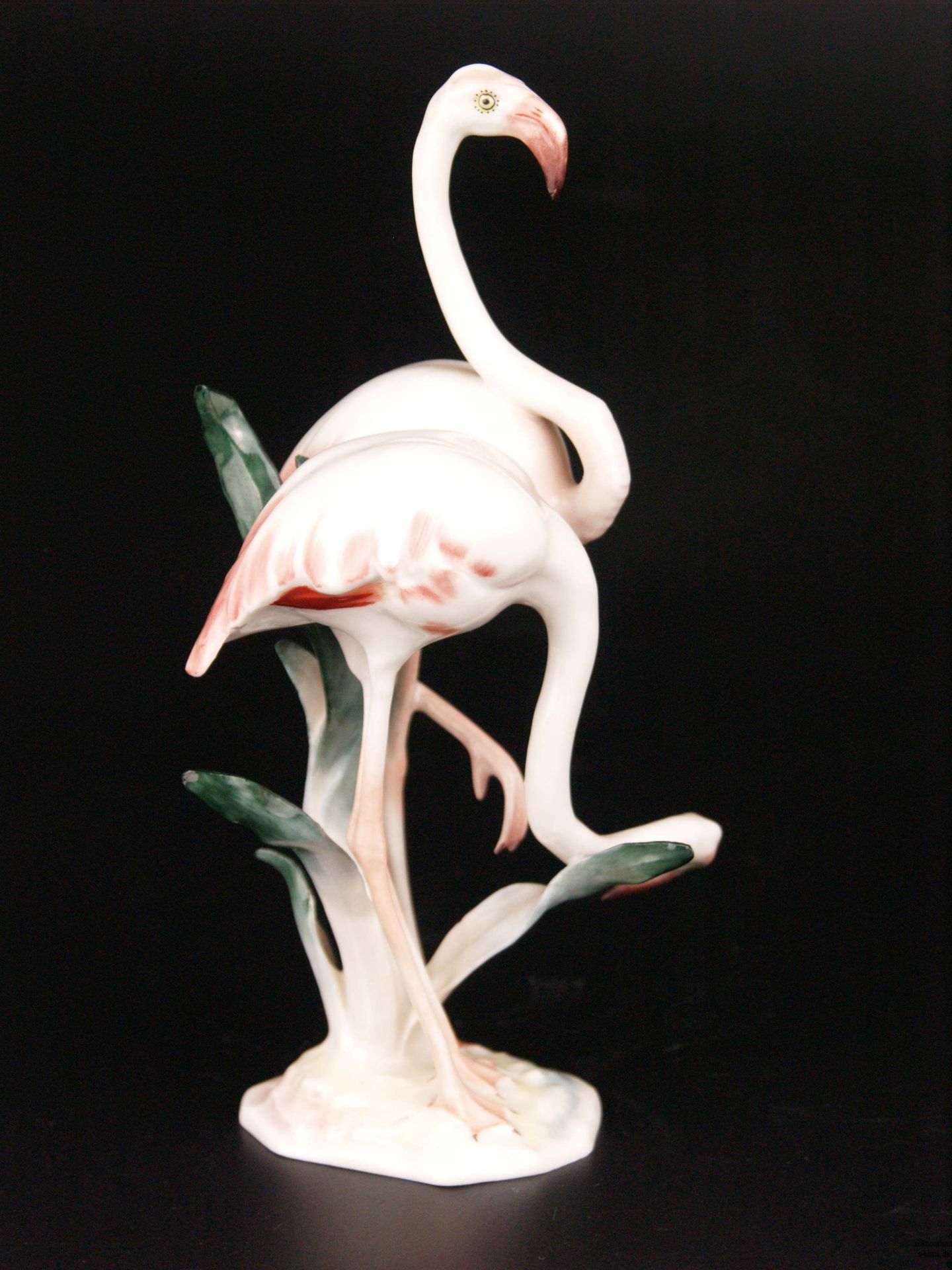 Figurengruppe "Flamingos" - Hutschenreuther, Entwurf H. Achtziger, Kunstabteilung, handbemalt, mit - Bild 2 aus 6