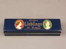 M.Hohner-Mundharmonika "Unsere Lieblinge" - doppelseitig spielbar, L.ca.15,5cm, im schön