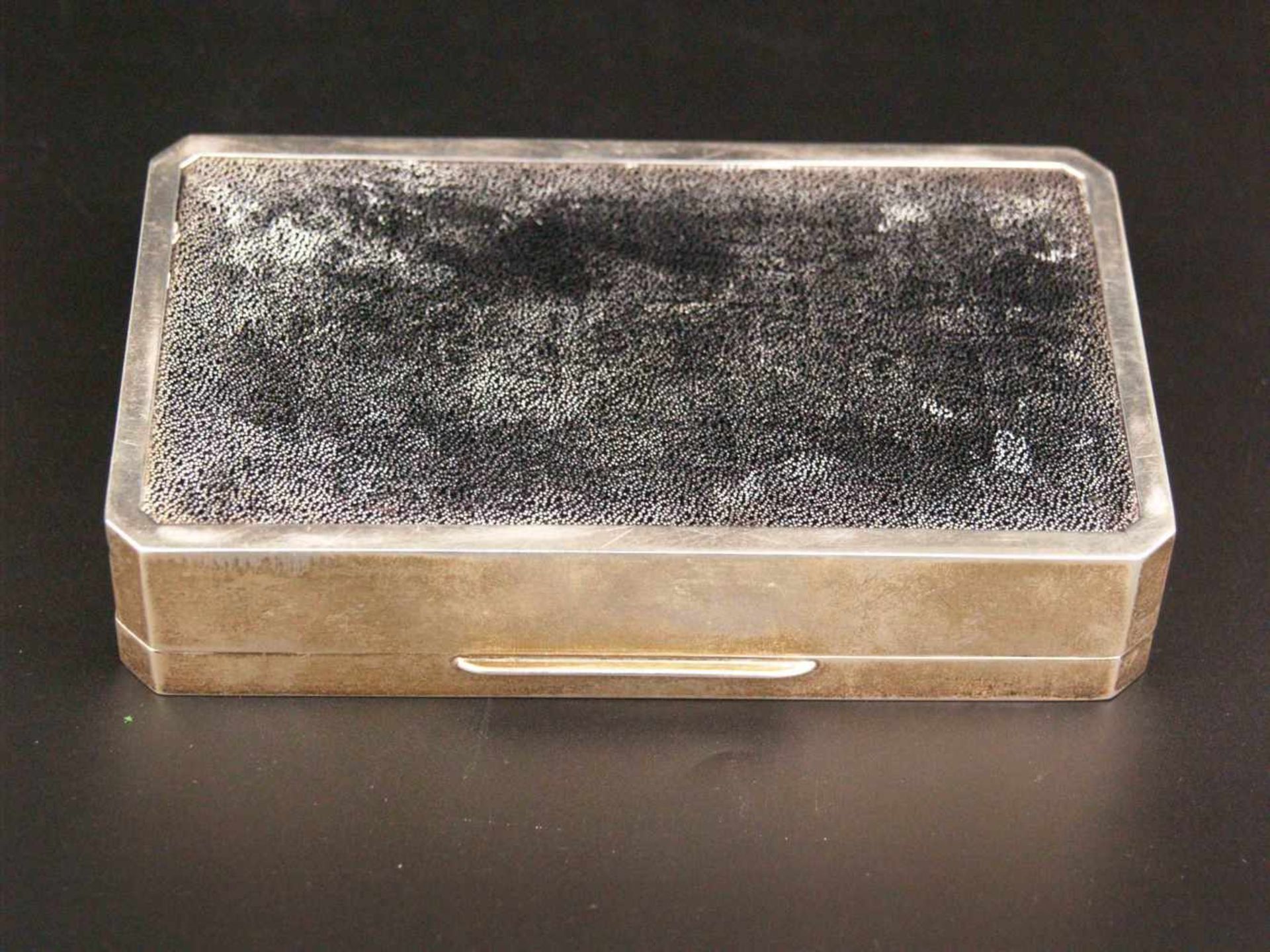 Zigarrenbox - Silber, ca.3,1x 15,5 × 9cm, England, Wandung punziert: Meistermarke "SJR" für S J Rose - Bild 4 aus 5