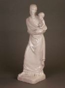 Netzer, Hubert (1865-1939) - "Madonna mit Kind ", um 1900, Terracotta, weiß glasiert, fein