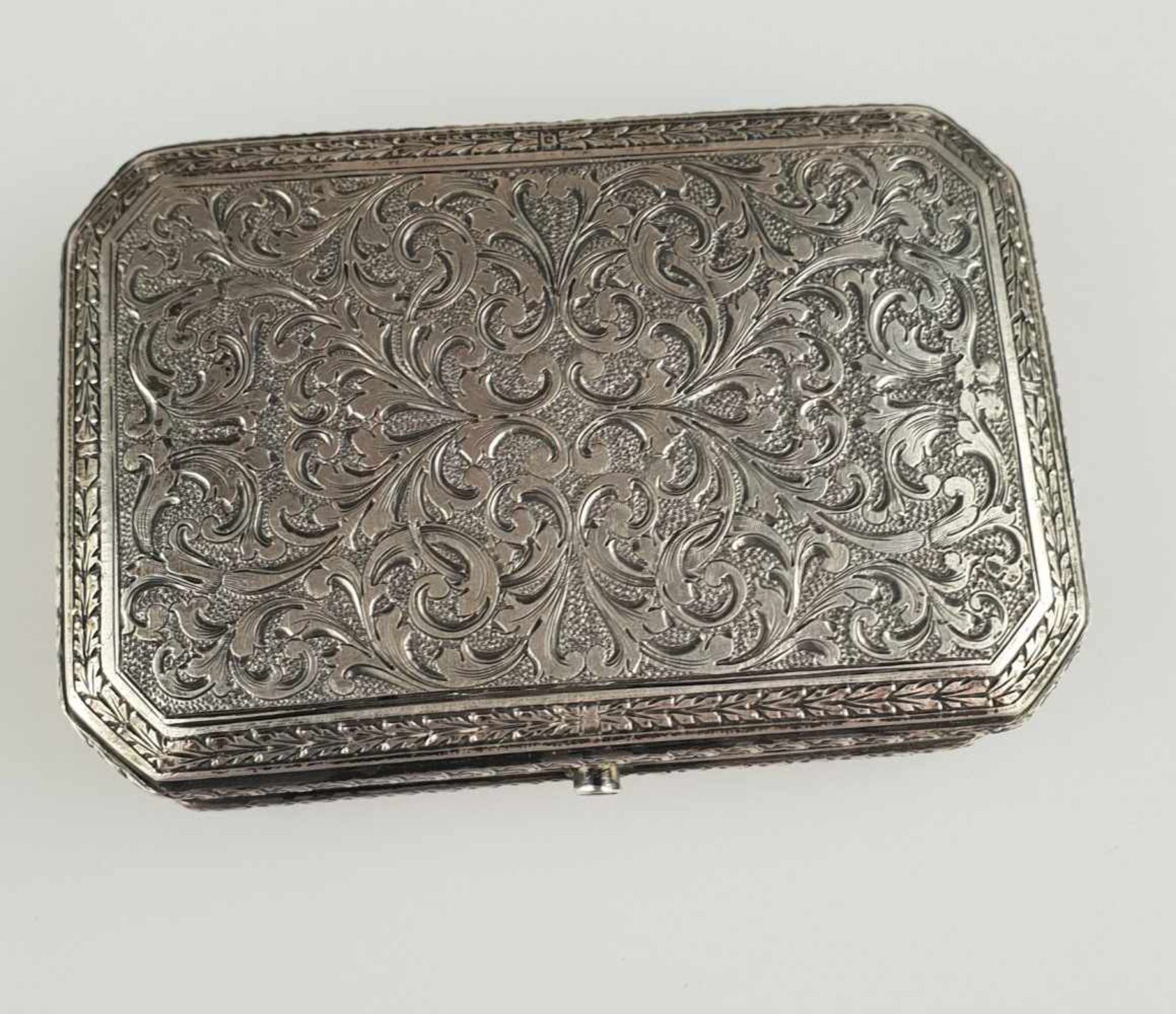 Visitenkartenetui - 800er Silber, punziert, rechteckige Form mit abgeschrägten Ecken und - Bild 9 aus 9