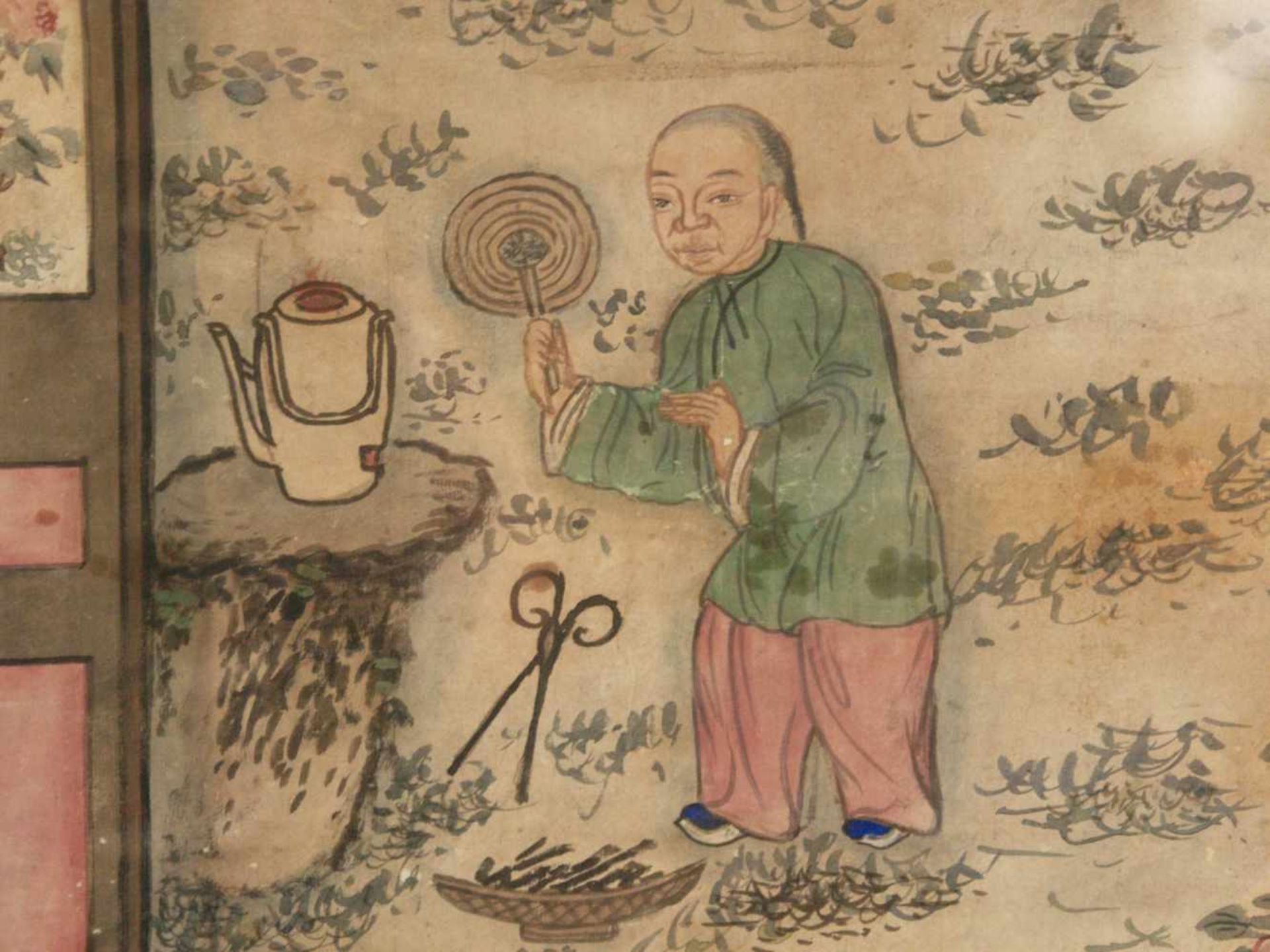 Ahnenbild - Vorfahren einer chinesischen Familie, jeweils zwei (am Tisch) sitzende Ahnenpaare mit - Bild 9 aus 9