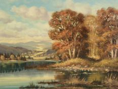 Baumgart, Horst (geb.1932) - "Herbstliche Seelandschaft", Öl auf Leinwand, unten links signiert "