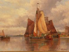 Aldridge, Frederick James (1850-1933, Marinemaler der englischen Schule) - "Hafenszene", Öl auf