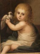 Portraitmaler - England spätes 18.Jahrhundert, Bildnis eines Knaben mit Taube, Öl auf Leinwand,