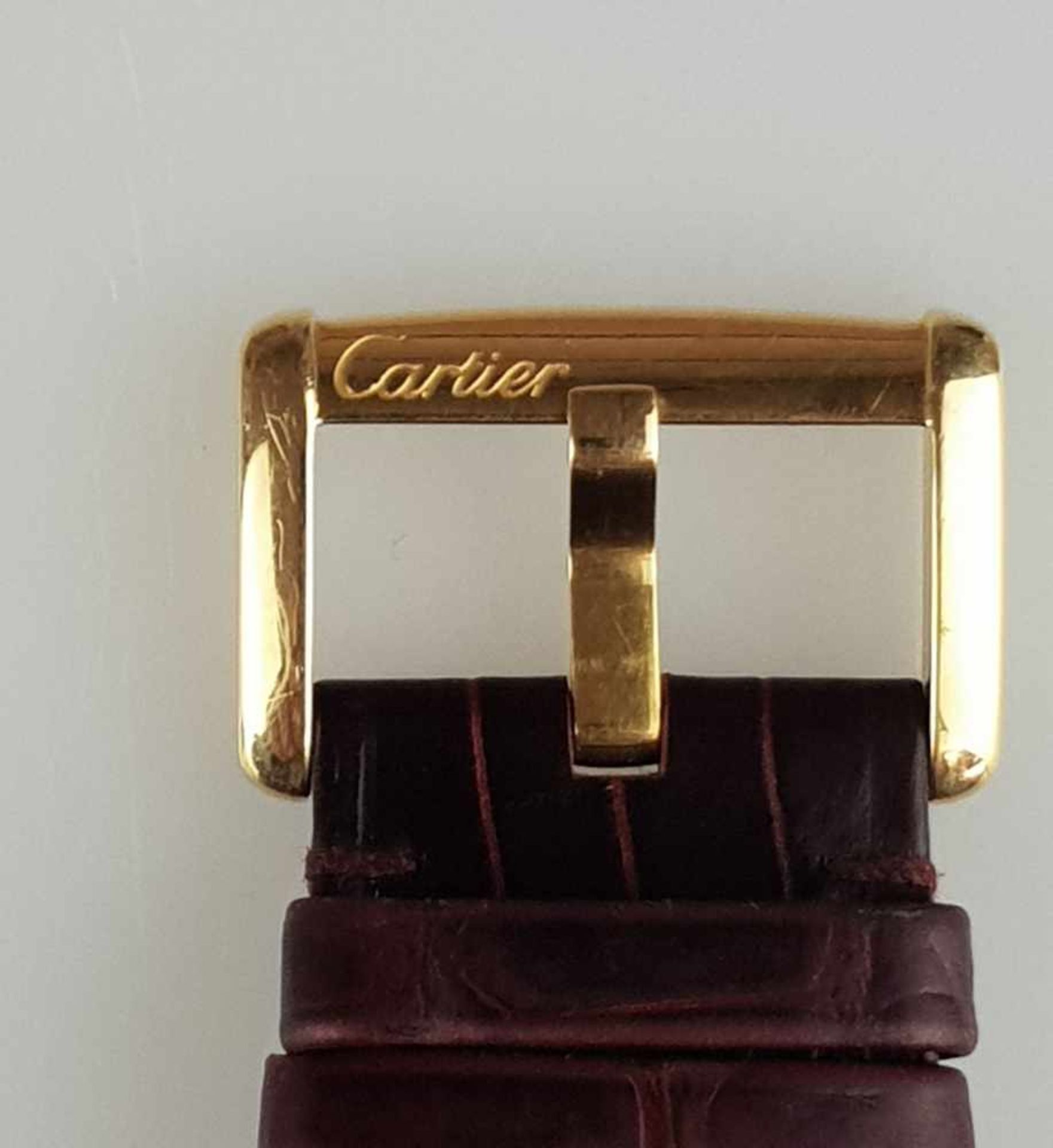 Luxuriöse Cartier-Armbanduhr - Cartier Tank Divan XL, Ref.2602, 18Kt-Gelbgold, ca. 38mm x 30mm, - Bild 5 aus 8