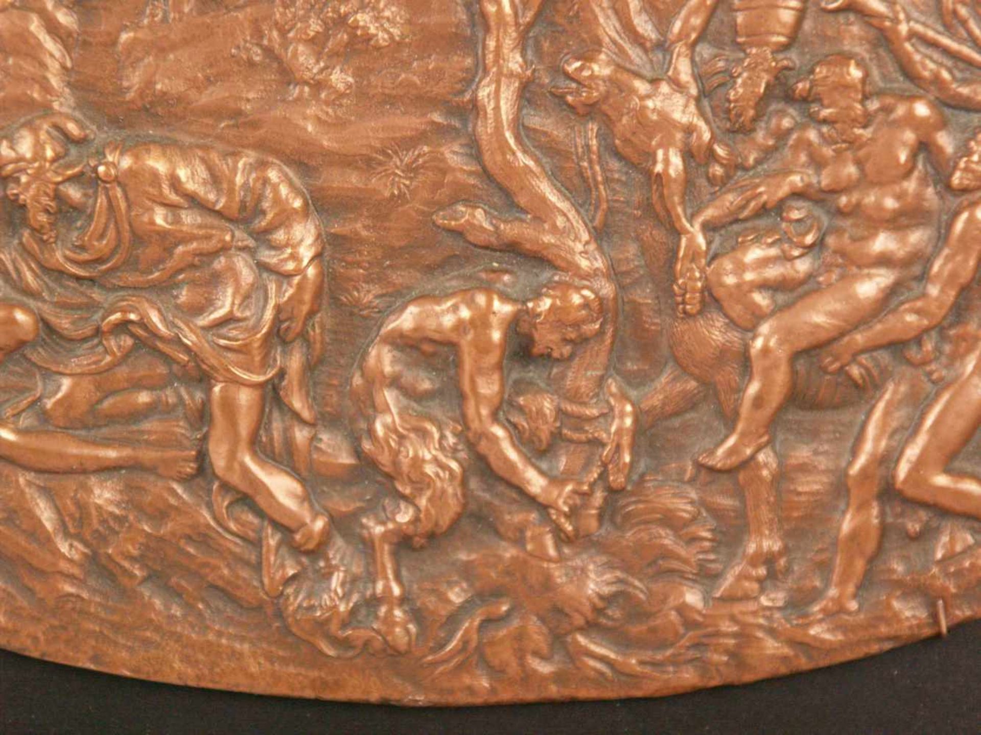 Ovale Reliefplakette "Bacchanal" - Kupfer bzw. Kupferbronze,aus mehreren Einzelszenen komponiertes - Bild 5 aus 5