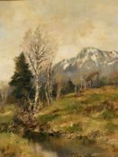 Burger, Josef (1887-München-1966) - Alpenlandschaft mit Blick auf den Waxenstein, im Vordergrund