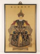 Kaiserliches Porträt/Ahnenbild - wohl Kaiserin Xiaoyichun (1727-1775),die Mutter des Kaisers Jiaqing
