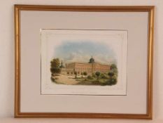 "Das Neue Palais bei Sanssouci" - kolorierte Lithographie nach einer Zeichnung von H. Kraemer, im