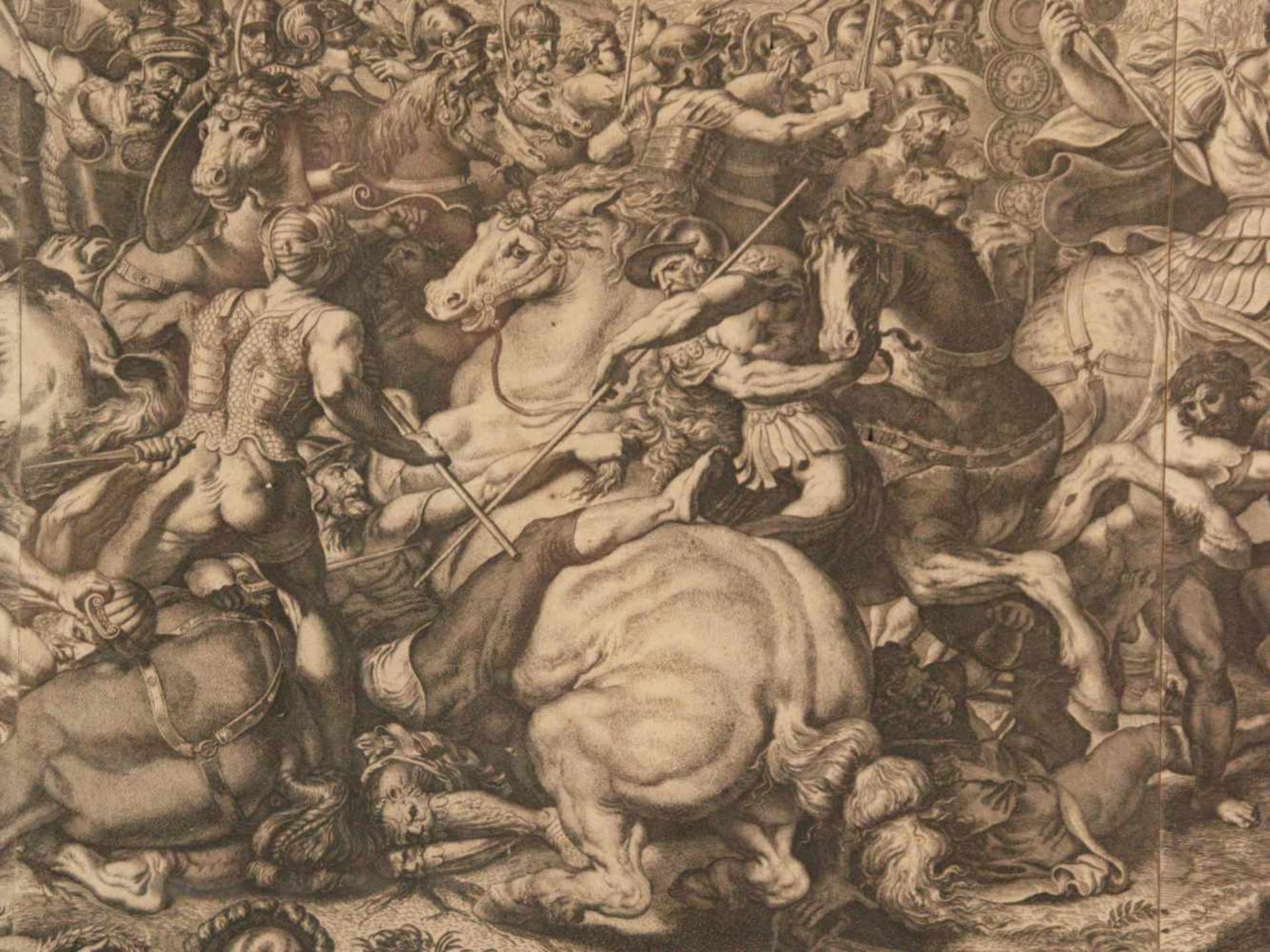 Aquila, Pietro (1650-1692) - "Die Schlacht von Konstantin und Maxentius an der Milvischen Brücke" ( - Bild 4 aus 16