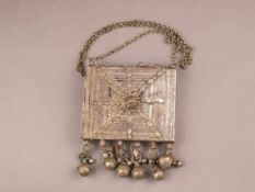 Silber Amulett-Box/Anhänger - Jemen, Metalllegierungen mit Silbergehalt, filigrane Arbeit mit
