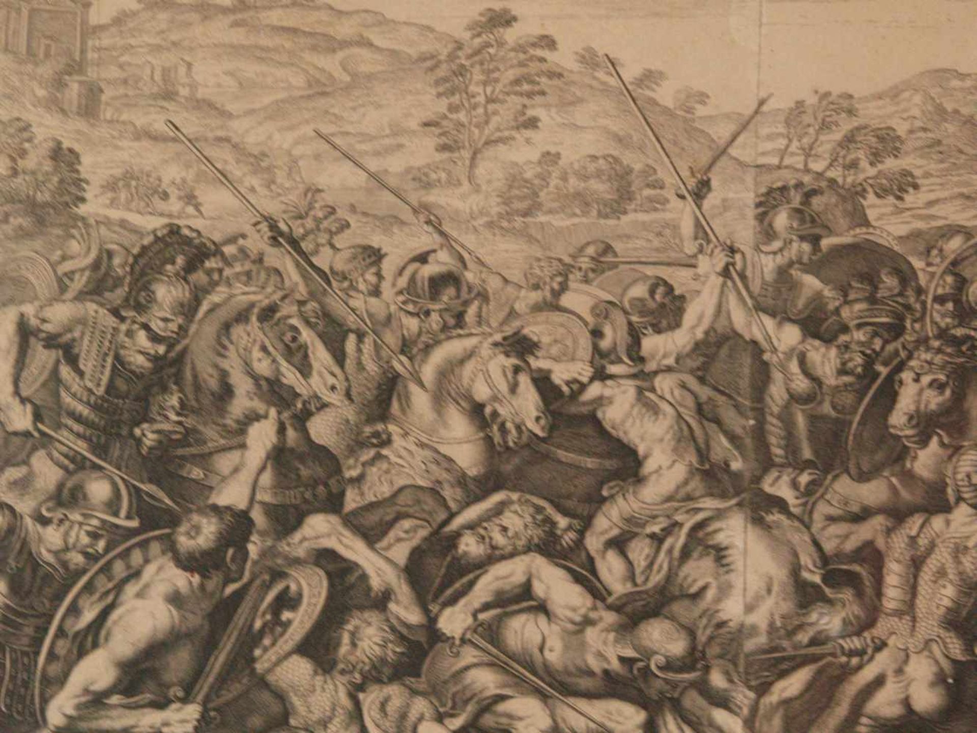 Aquila, Pietro (1650-1692) - "Die Schlacht von Konstantin und Maxentius an der Milvischen Brücke" ( - Bild 6 aus 16