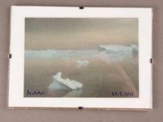 Richter, Gerhard (*1932 Dresden) - "Eis",Postkarte/Multiple, handsigniert und datiert "21.2.2016",