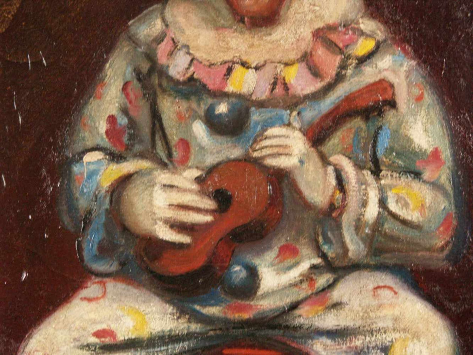 Erikson, Rich(ard) Fabian (20. Jh.) - "Clown", 1948, New York, Öl auf Leinwand, signiert " - Bild 4 aus 8